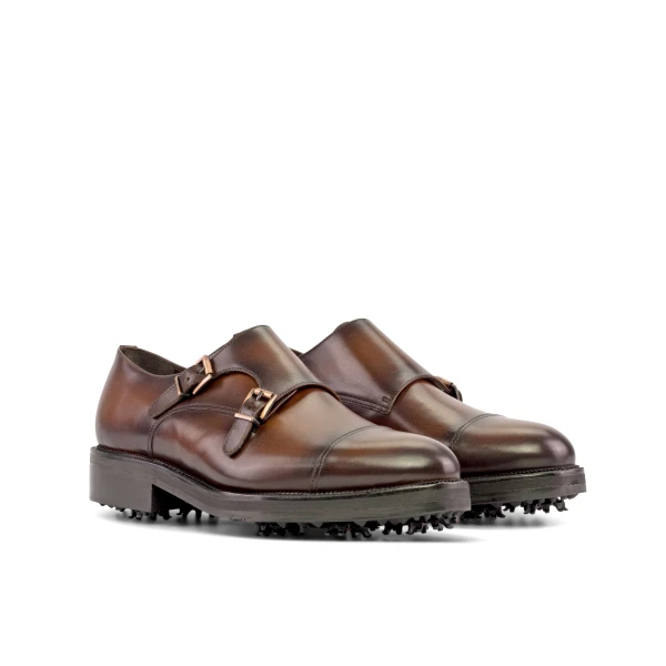 Brown Double Monk Shoe