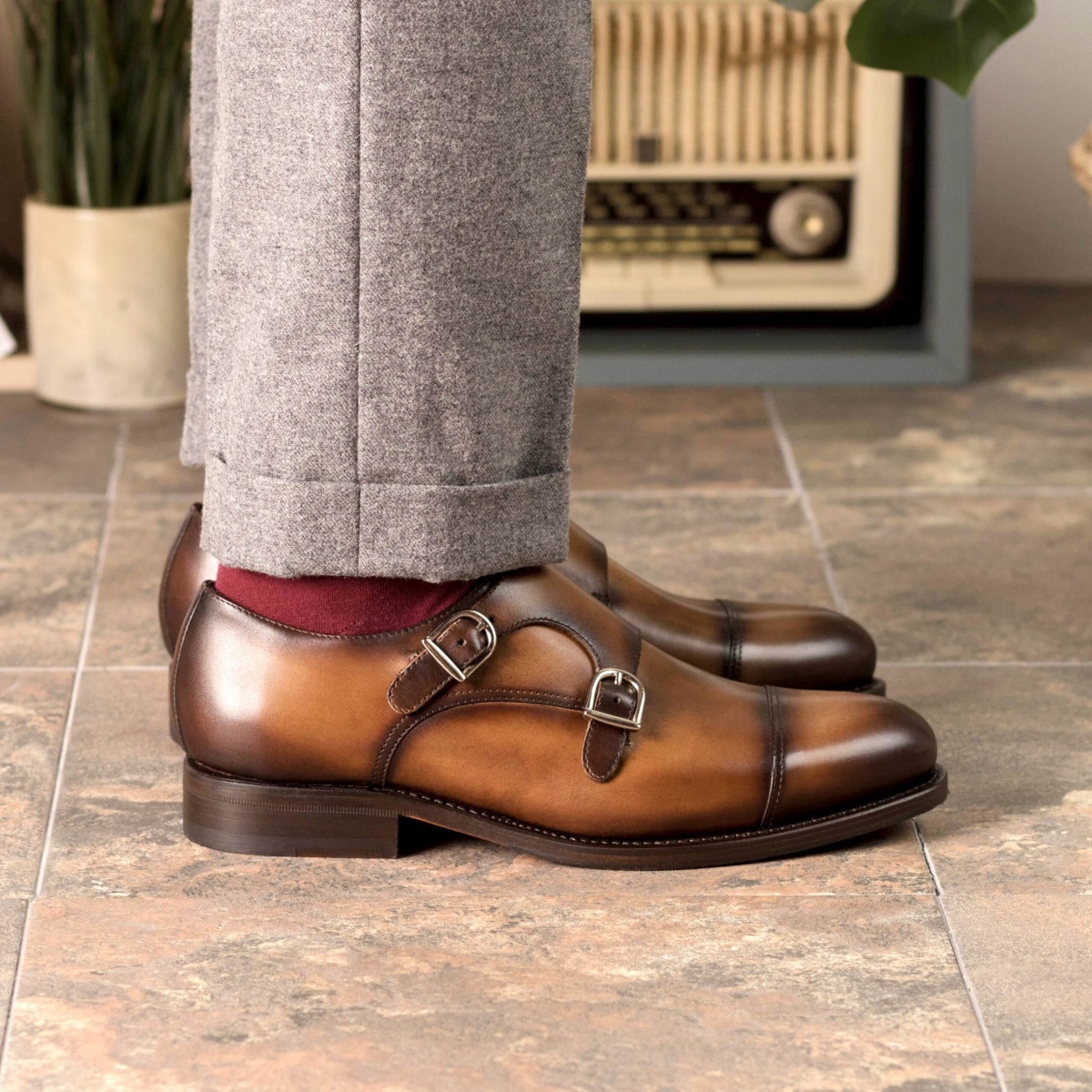 double monk strap shoes