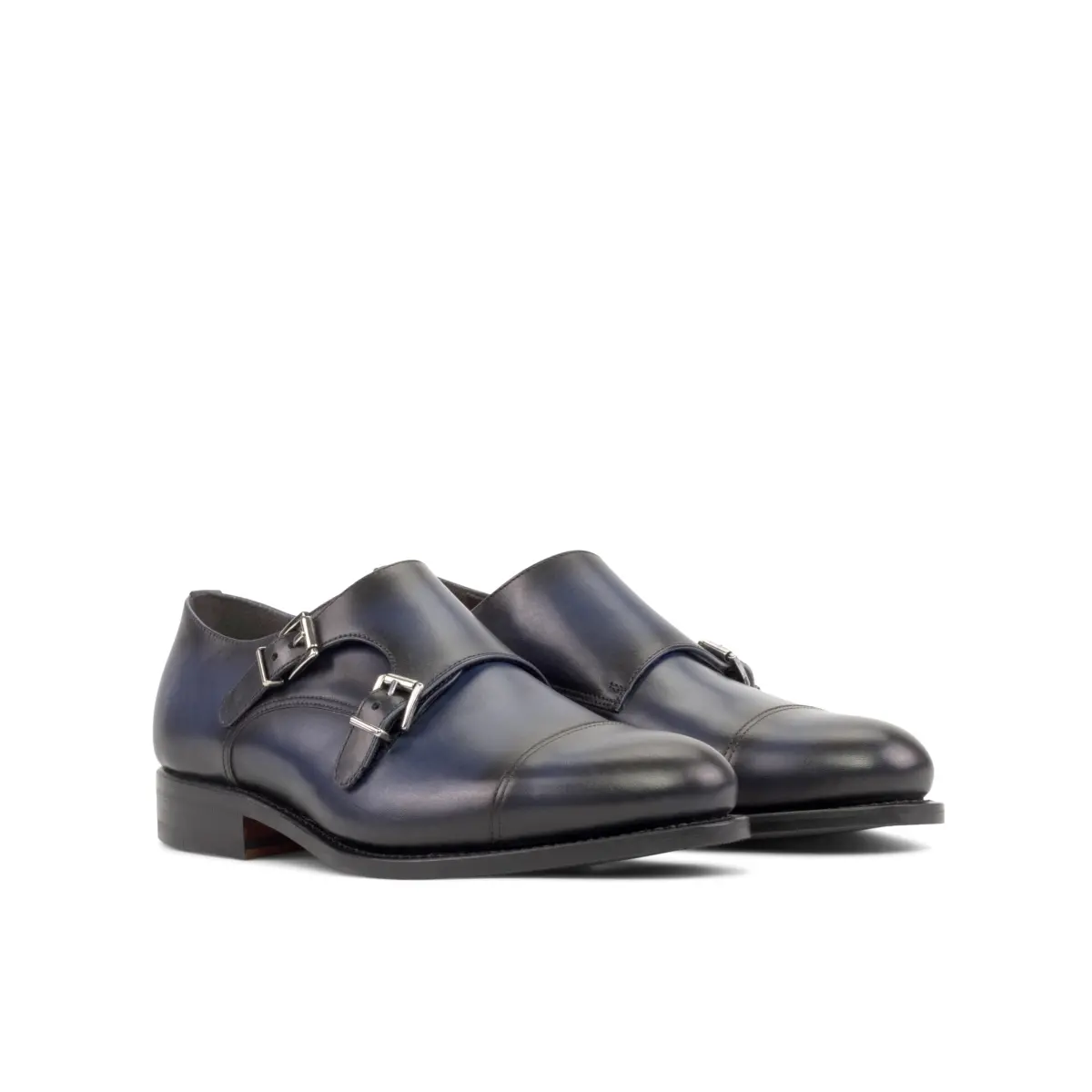 Blue Double Monk Shoe