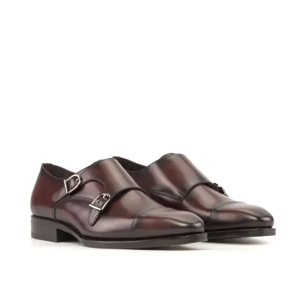 Burgundy Double Monk Shoe