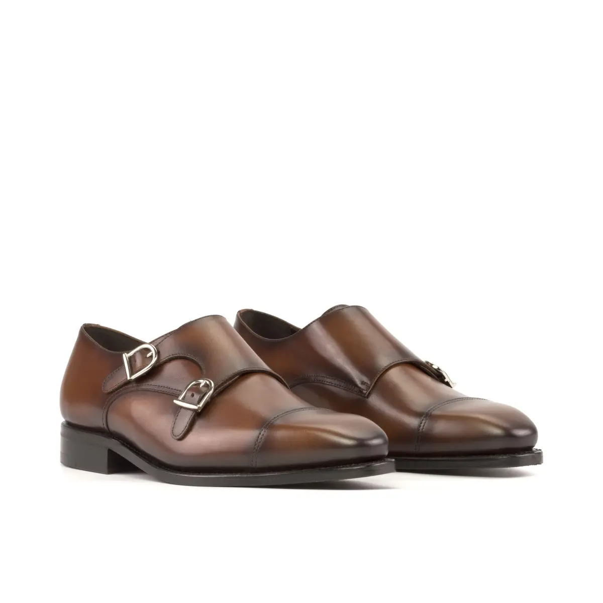 Brown Double Monk Shoe