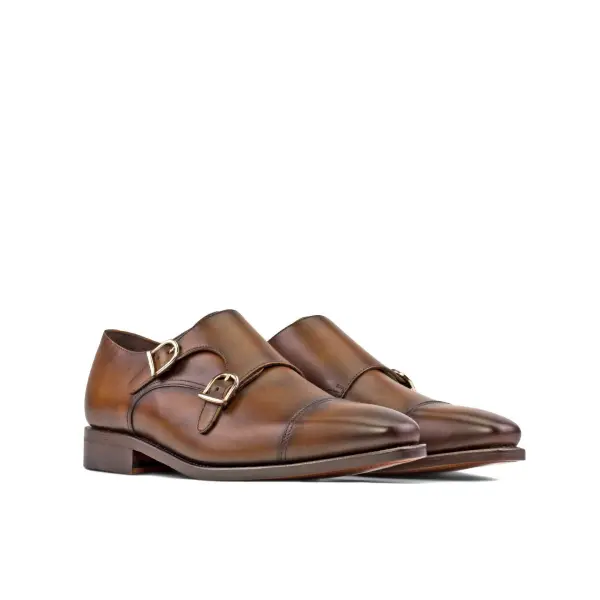 Brown Double Monk Shoe