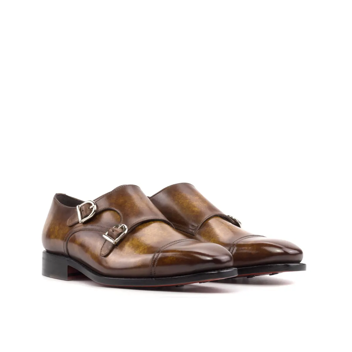 Brown Double Monk Shoe