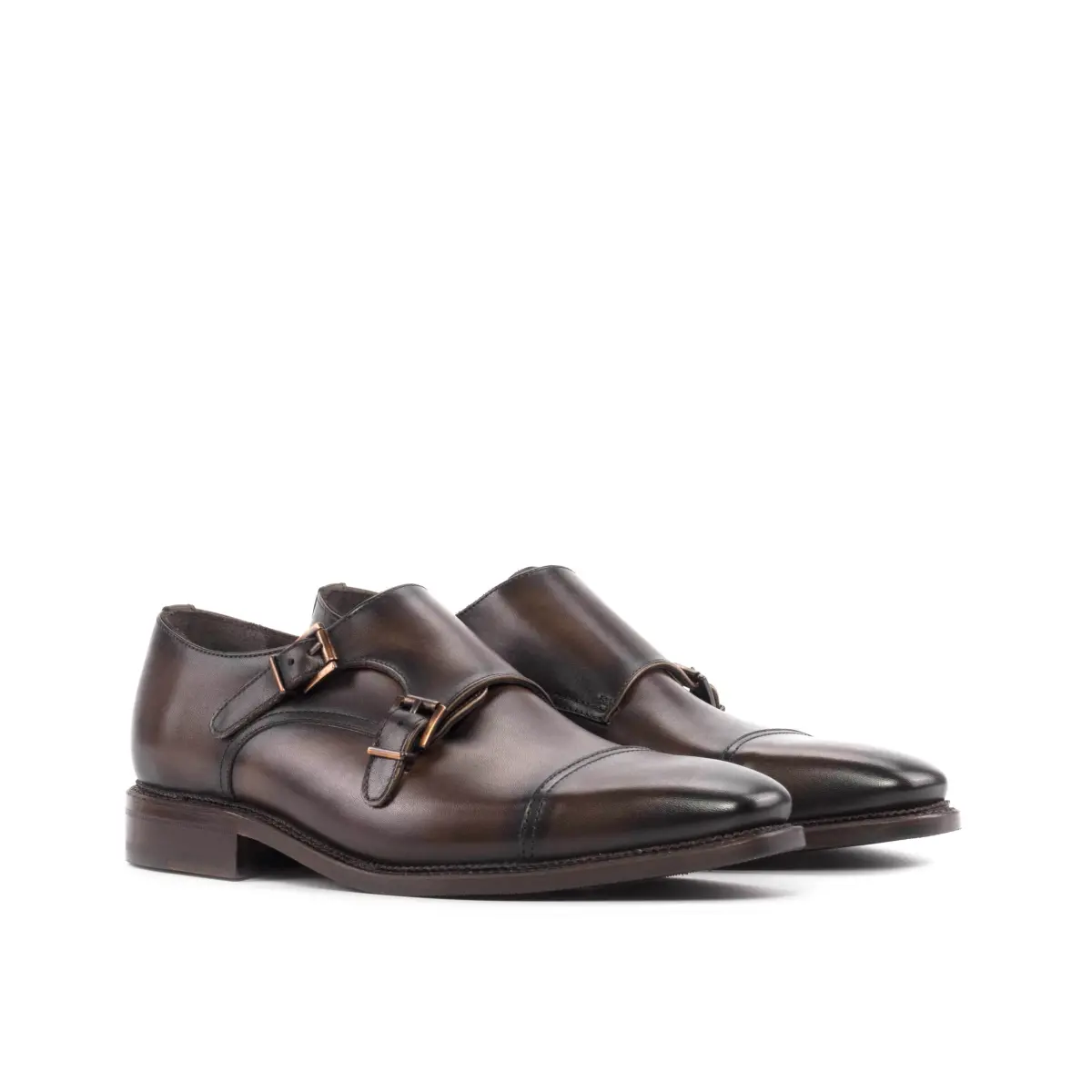 Brown Double Monk Shoe