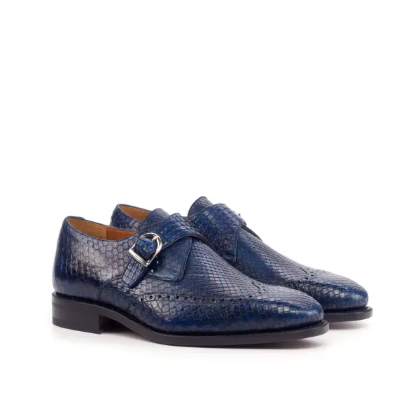 Blue Single Monk Shoe