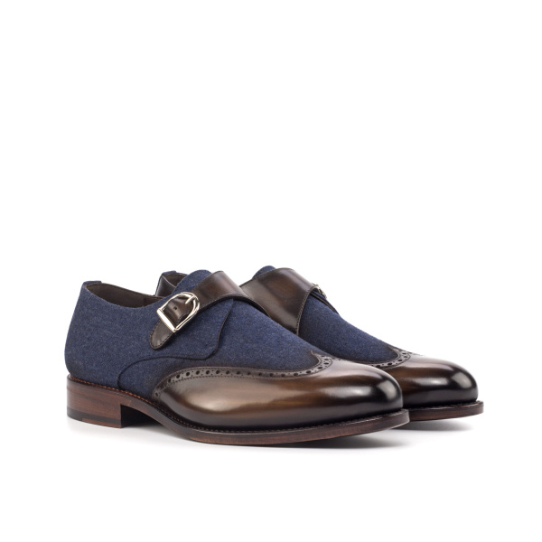 Blue Single Monk Shoe