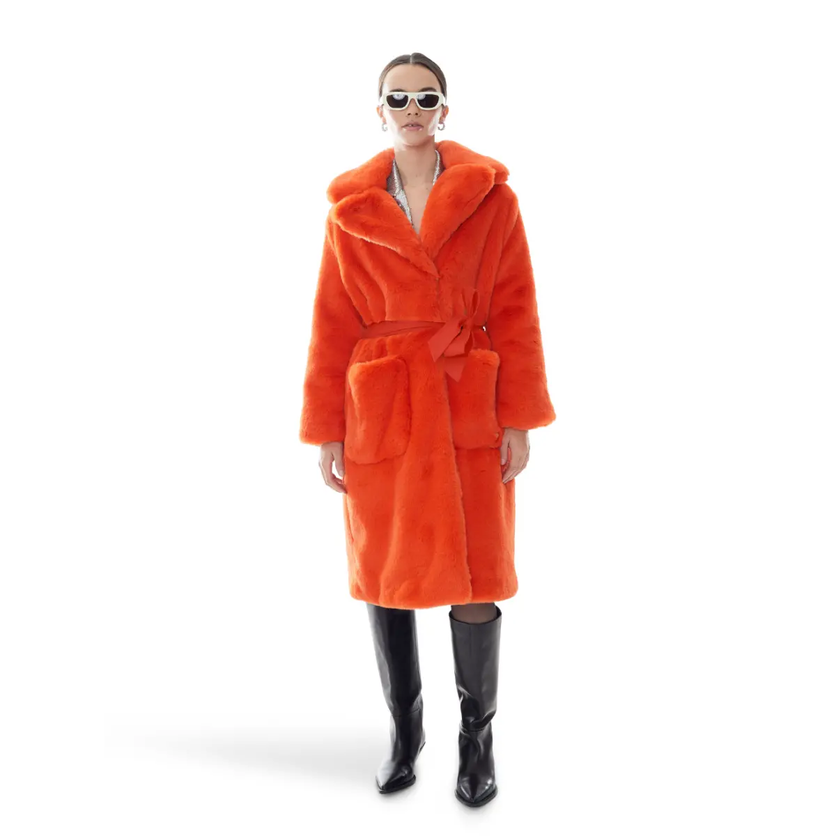 Tibi oversized faux hot sale fur coat