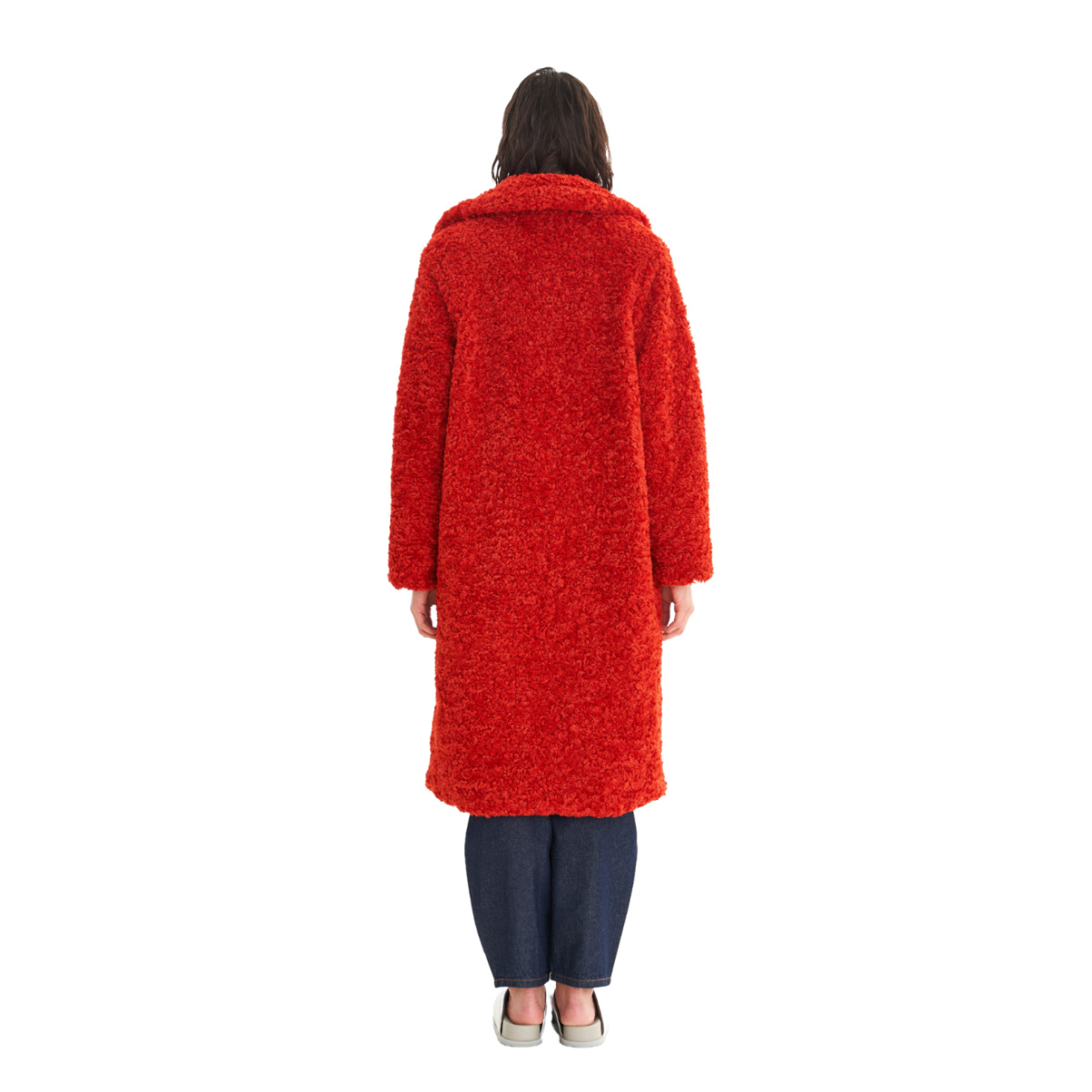 Topshop red fur on sale coat