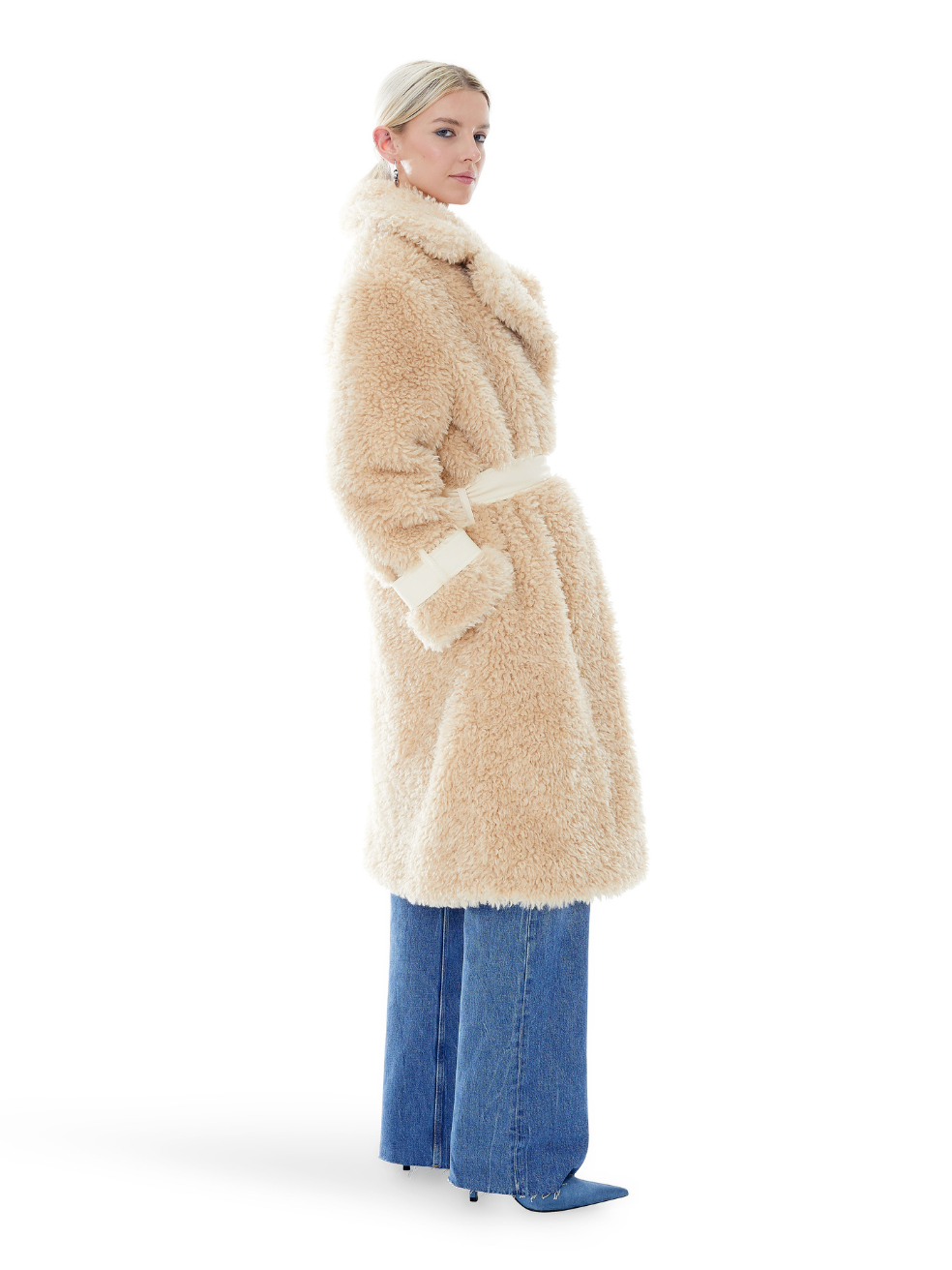 Candice Faux Fur Parka Coat - Sand