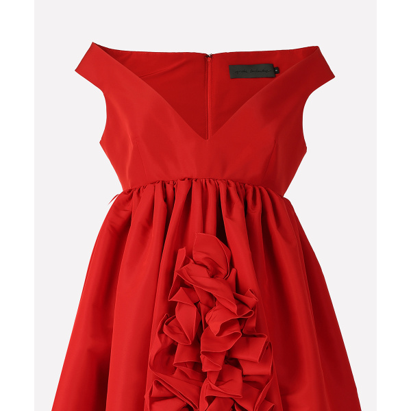 Greta Constantine Red Amirage Empire Gown