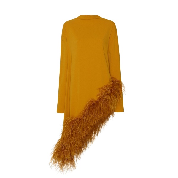 Lapointe Crepe Asymmetric Feather Tunic