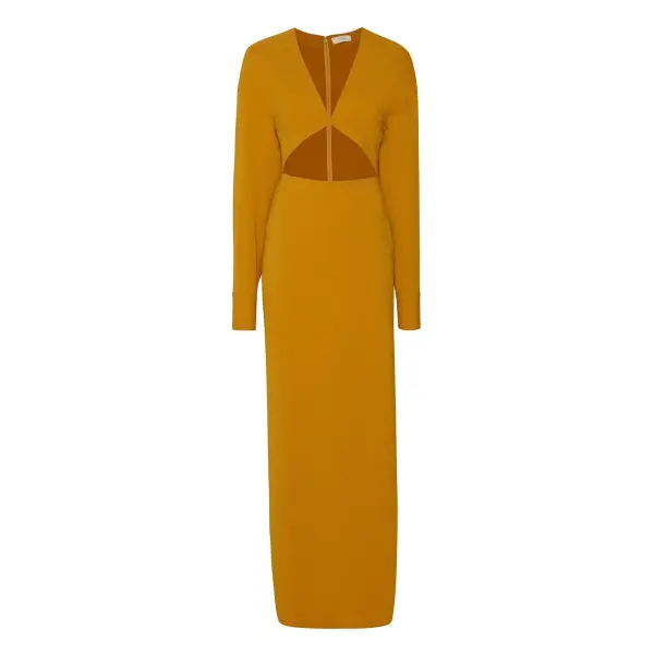 Lapointe Crepe Deep V Cut-Out Dress