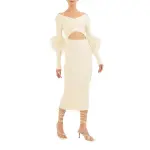 Lapointe-Crossover-Dress-With-Feathers-1 Lapointe