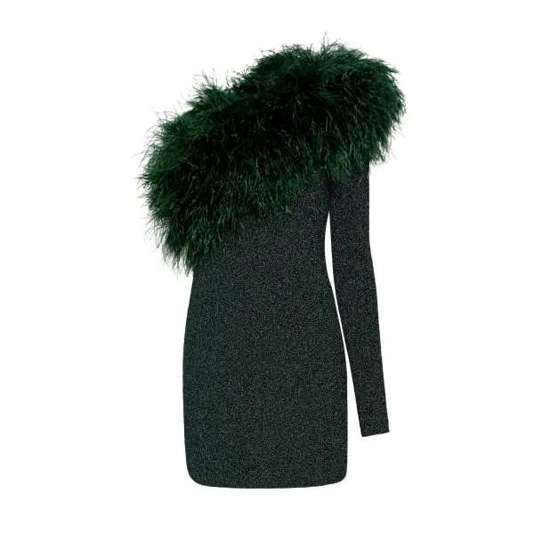 One shoulder fur online sleeve