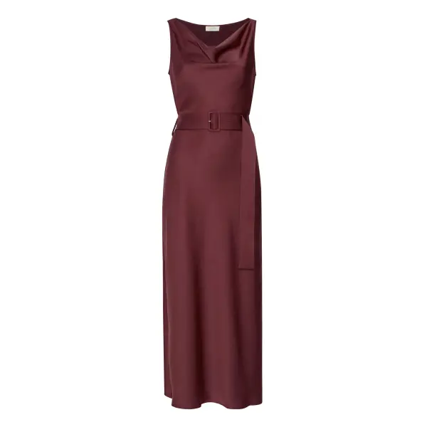 Lapointe Satin Bias Belted Maxi Dress