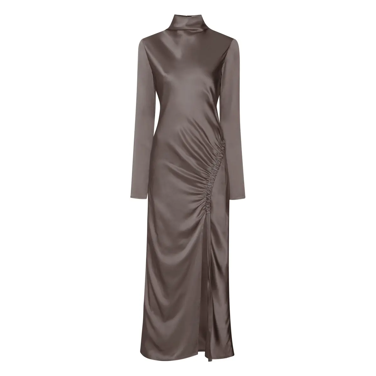 Lapointe Satin Bias Tab Dress With Slit