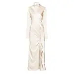 Lapointe Satin Bias Tab Dress With Slit