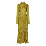 Lapointe Satin Bias Tab Dress With Slit