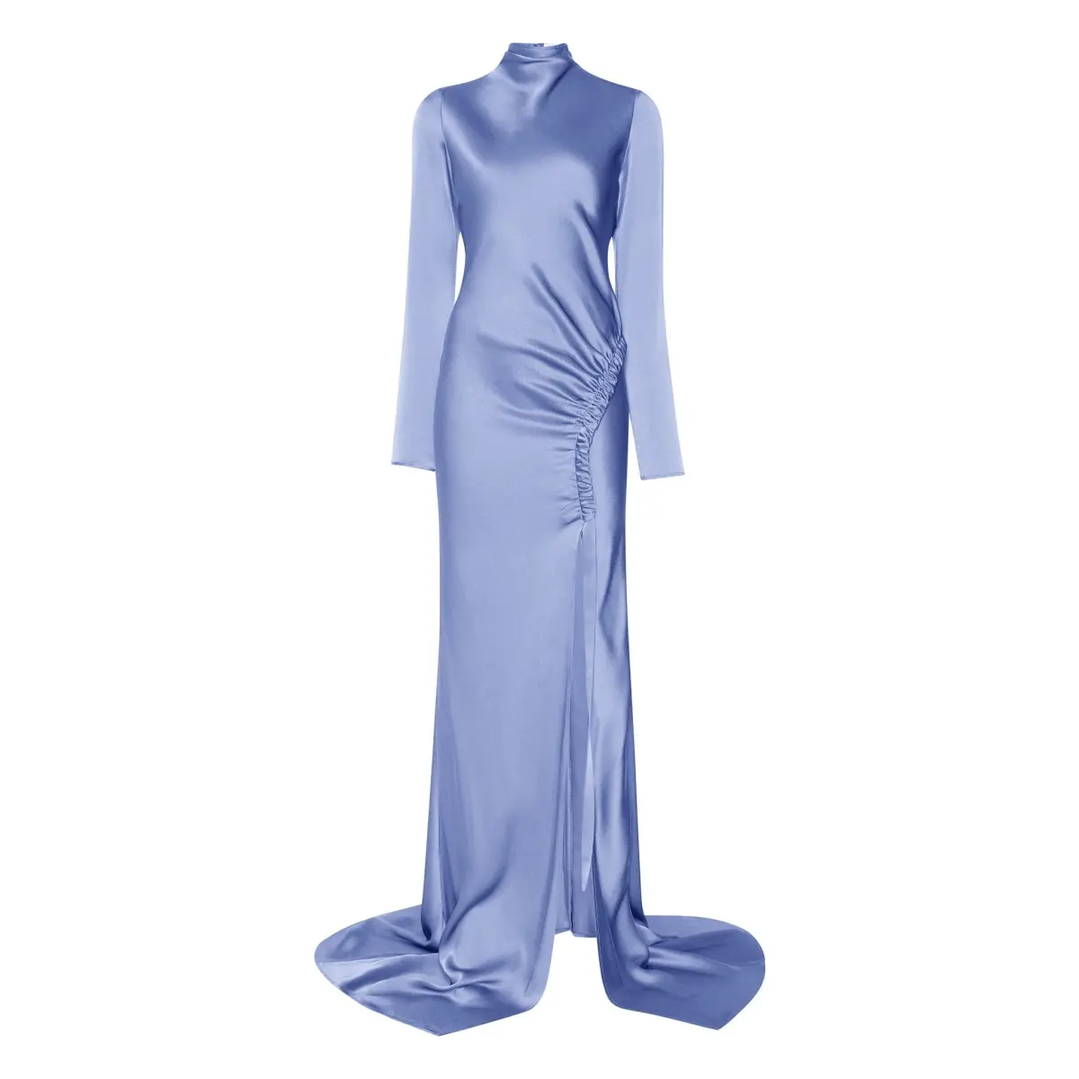 Lapointe Satin Bias Tab Gown With Slit