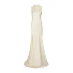 Lapointe Satin Drape Neck Sleeveless Gown