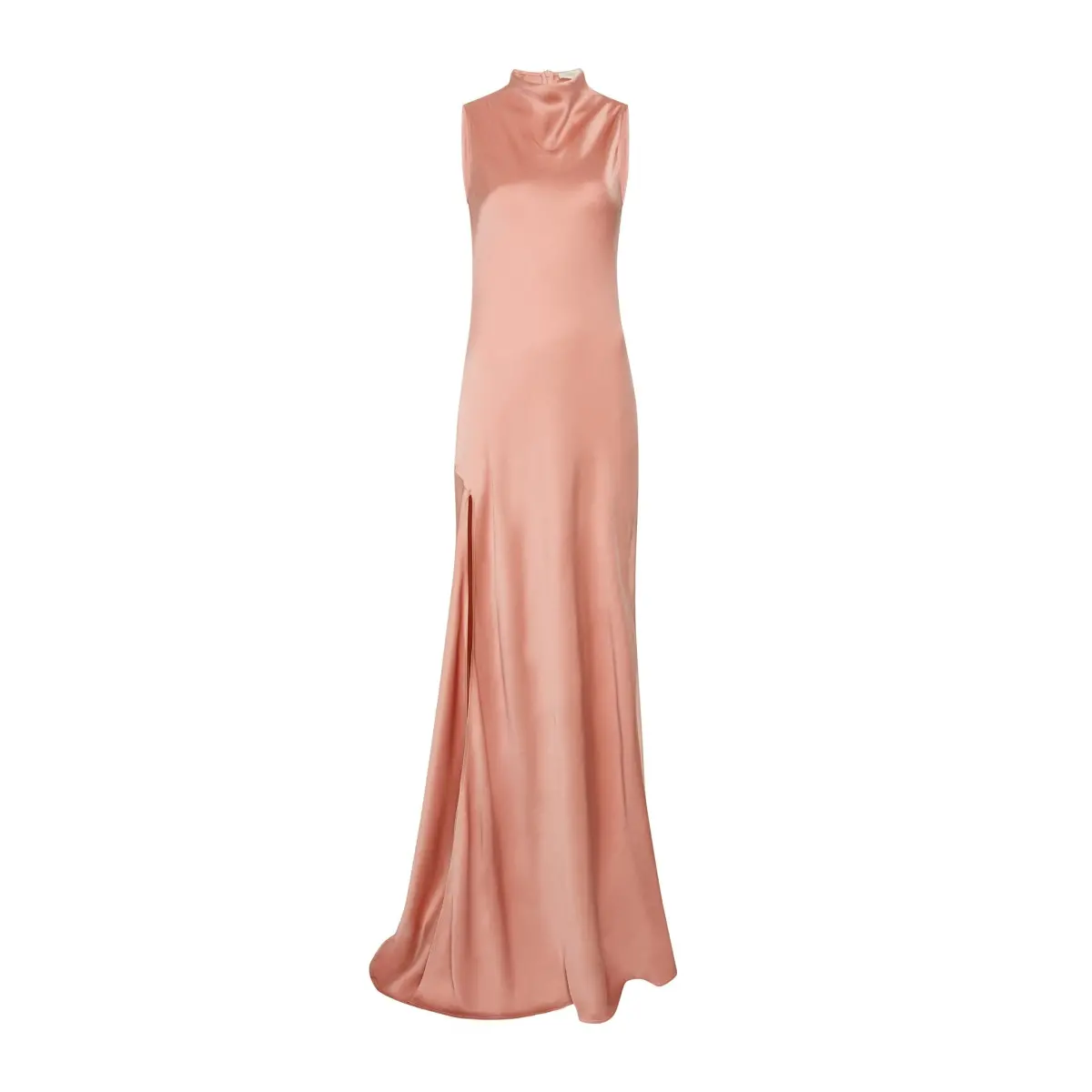Lapointe Satin Drape Neck Sleeveless Gown