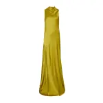 Lapointe Satin Drape Neck Sleeveless Gown