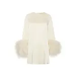Lapointe-Satin-Shift-Dress-With-Feathers Lapointe Satin Shift Dress With Feathers