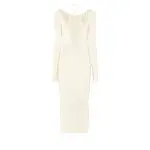Lapointe-Shiny-Viscose-Longsleeve-Lace-Up-Dress Lapointe Shiny Viscose Longsleeve Lace Up Dress