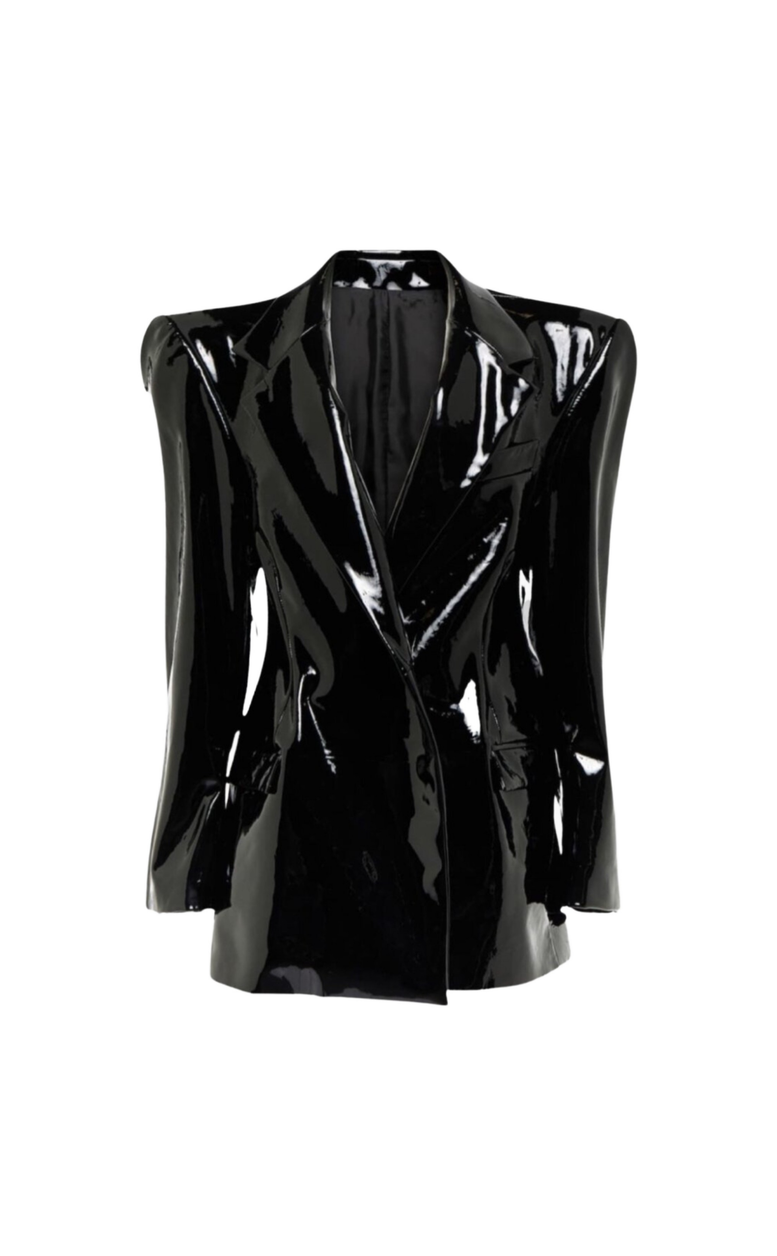 12 UK Glossy Faux Leather Blazer