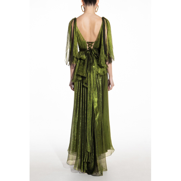 Maria Lucia Hohan Ada V-Neck Green Gown