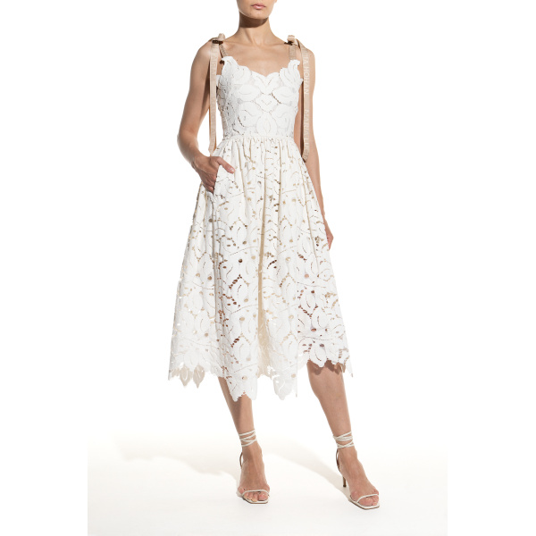 Maria Lucia Hohan Akia Floral Motifs Ivpry Midi Dress