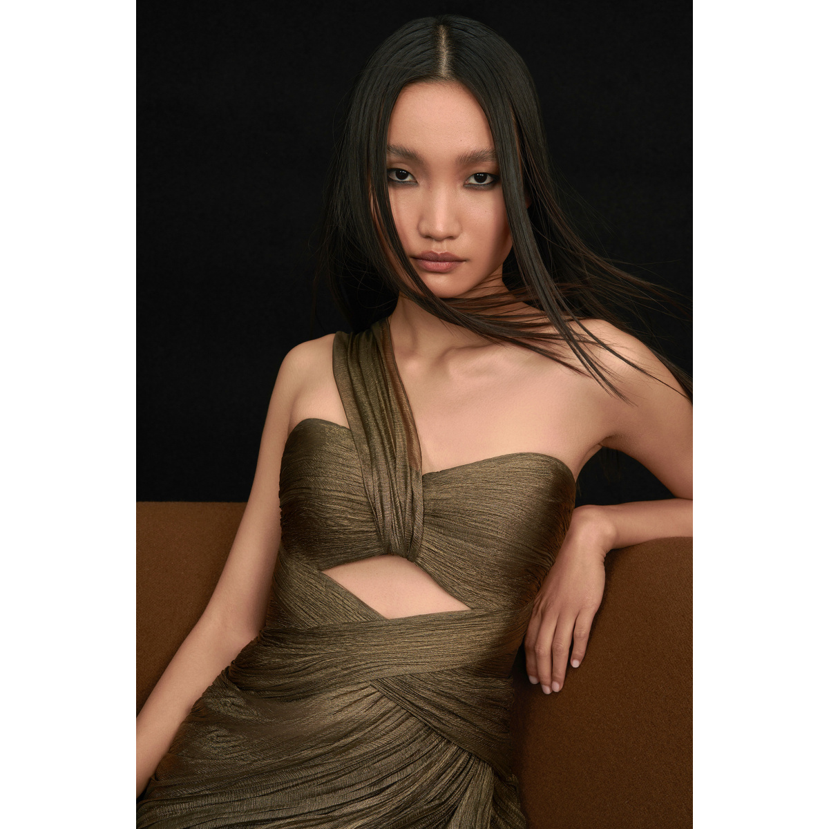 Maria Lucia Hohan Amelia One-Shoulder Asymetrically Draped Dress