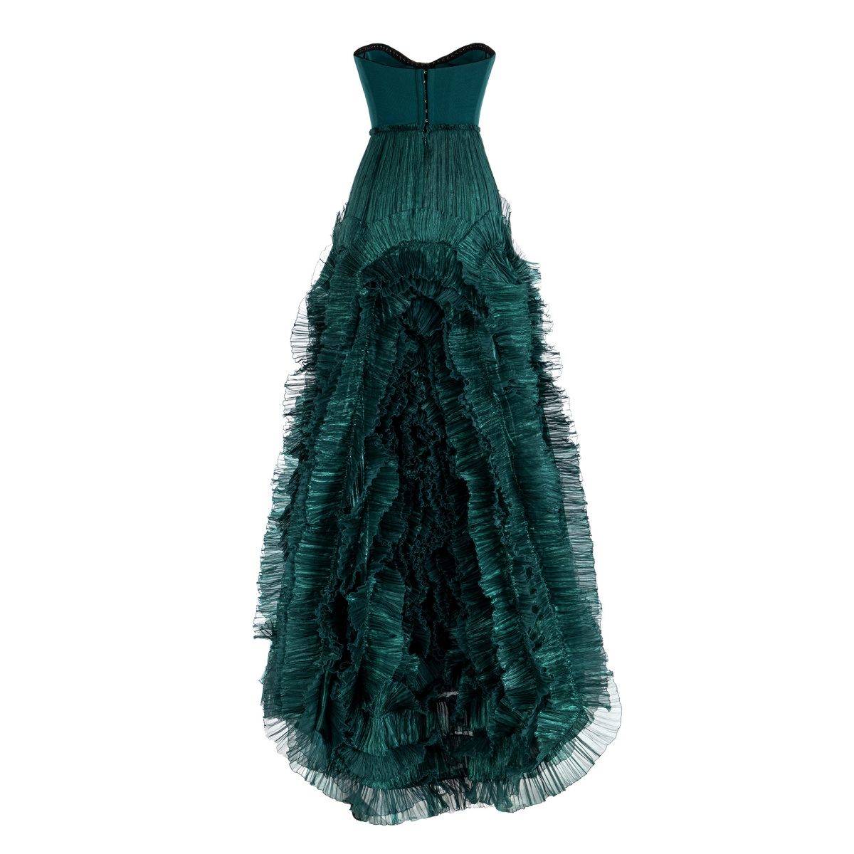 Maria Lucia Hohan Frances Green Ruffle Silk Gown