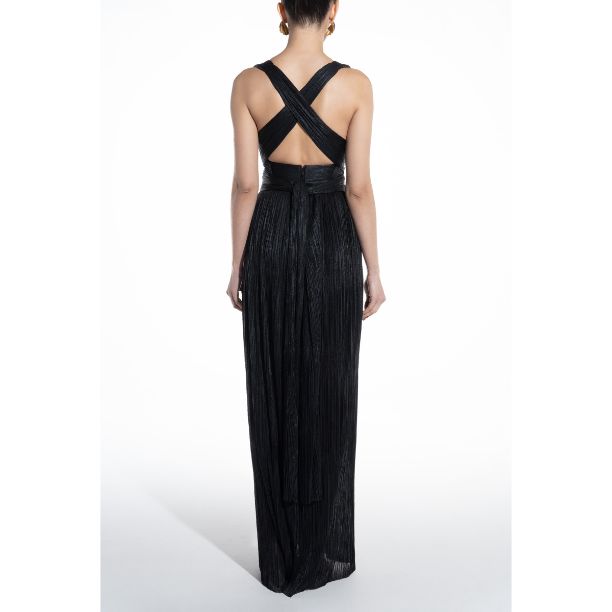 Maria Lucia Hohan Kim Silk Tulle Black Maxi Dress