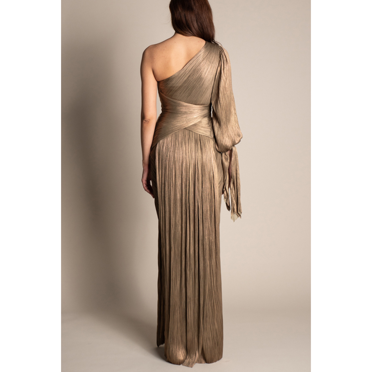 Maria Lucia Hohan Palmer Asymmetric One Shoulder Maxi Dress
