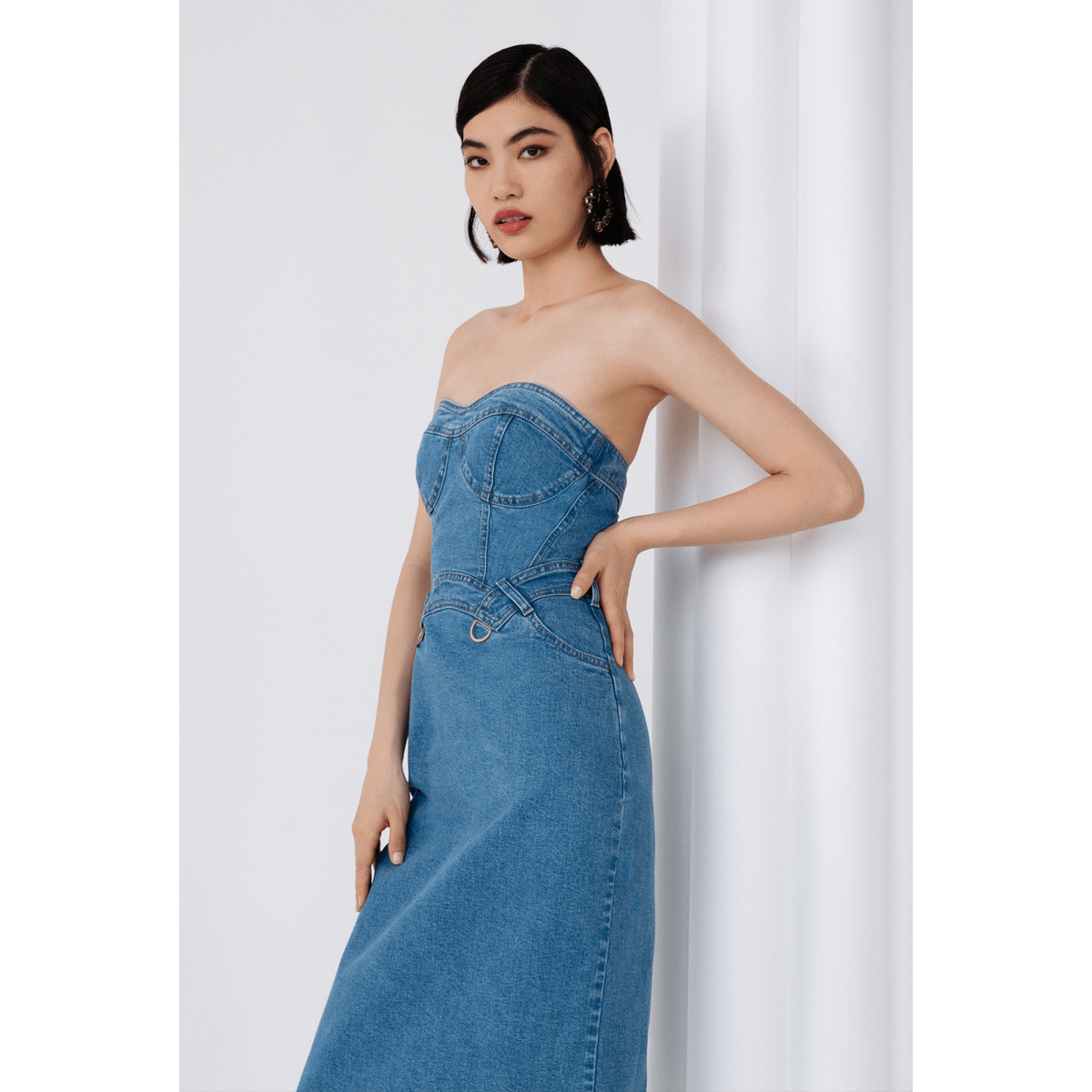 Maria Lucia Hohan Rawnie Denim Midi Dress