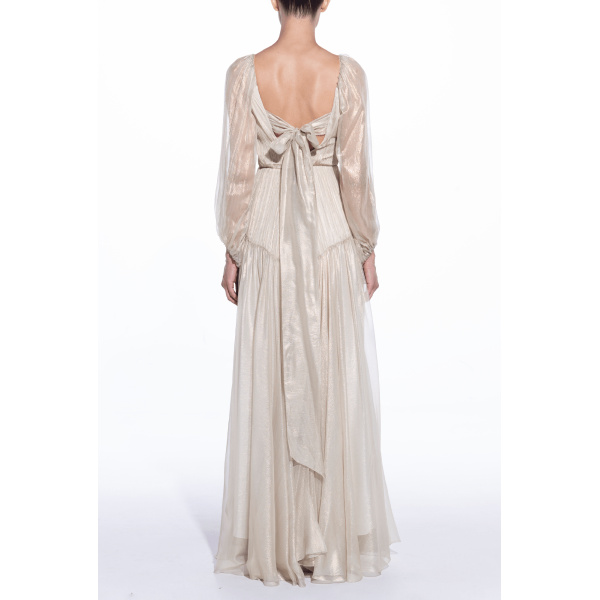 Maria Lucia Hohan Zeena V-Neck Metalic Gown