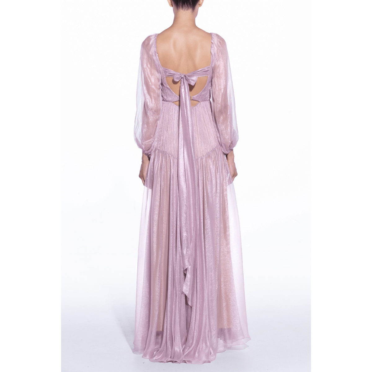 Maria Lucia Hohan Zeena V-Neck Pink Metalic Gown