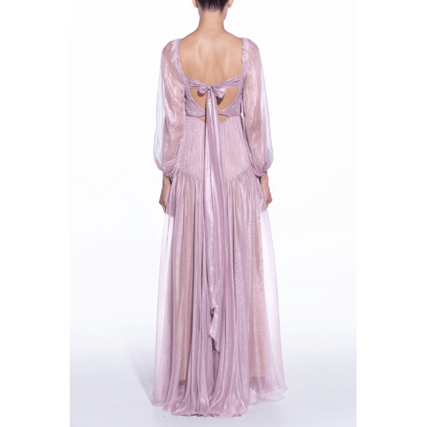 Maria Lucia Hohan Zeena V-Neck Pink Metalic Gown