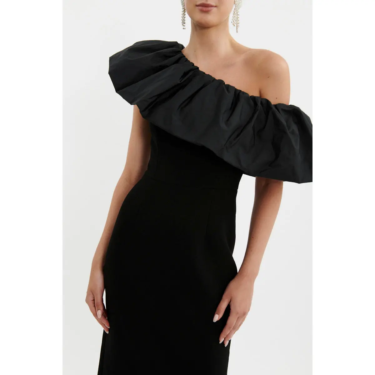 Rebecca Vallance After Hours One Shoulder Midi Dress