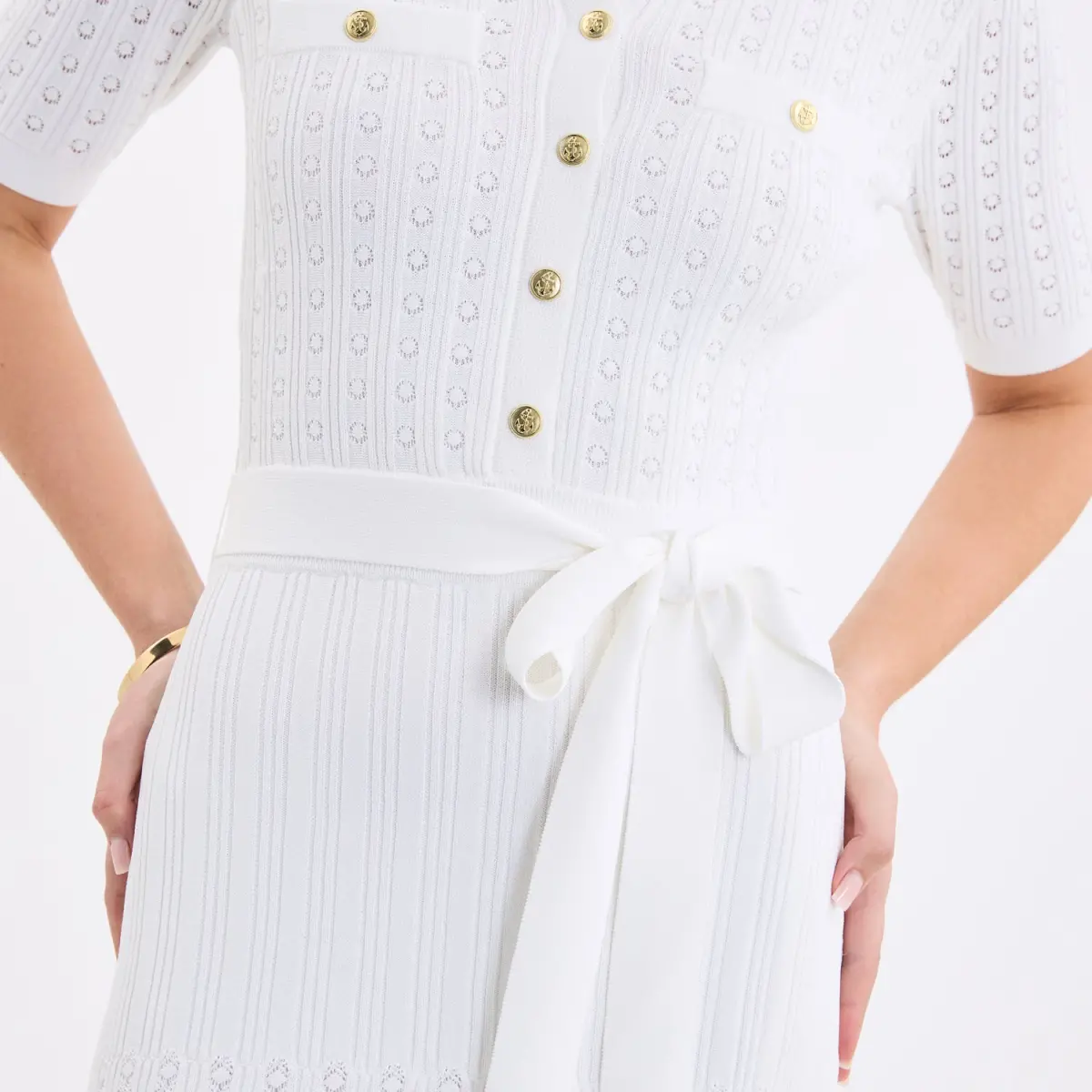 Rebecca Vallance Alice Knit Midi Dress Ivory