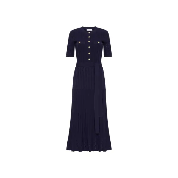 Rebecca Vallance Alice Knit Midi Dress Navy