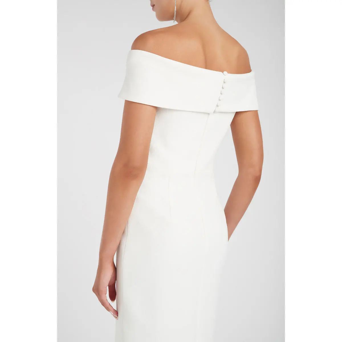 Rebecca Vallance Amore Off Shoulder Midi Ivory