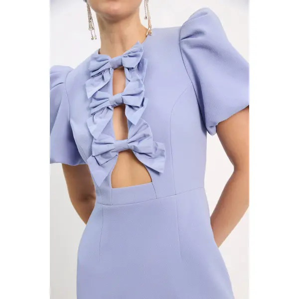 Rebecca Vallance Annabelle Puff Sleeve Midi Dress
