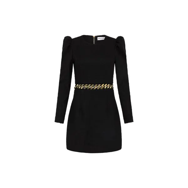 Rebecca Vallance Carine Long Sleeve Mini Dress Black