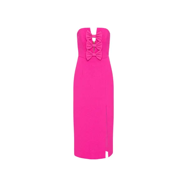 Rebecca Vallance Cecily Midi Dress Hot Pink