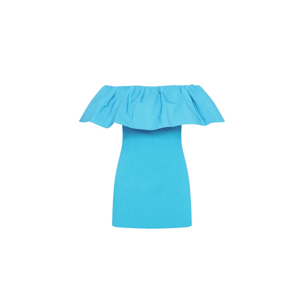 Rebecca Vallance Cecily Off Shoulder Mini Dress Blue