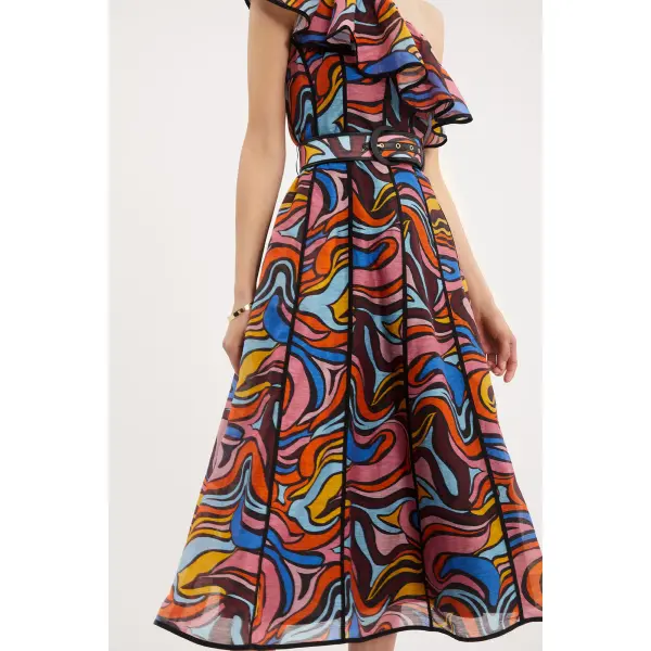 Rebecca Vallance Chiquita One Shoulder Midi Dress