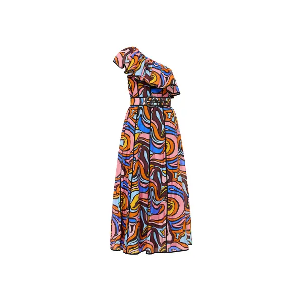 Rebecca Vallance Chiquita One Shoulder Midi Dress