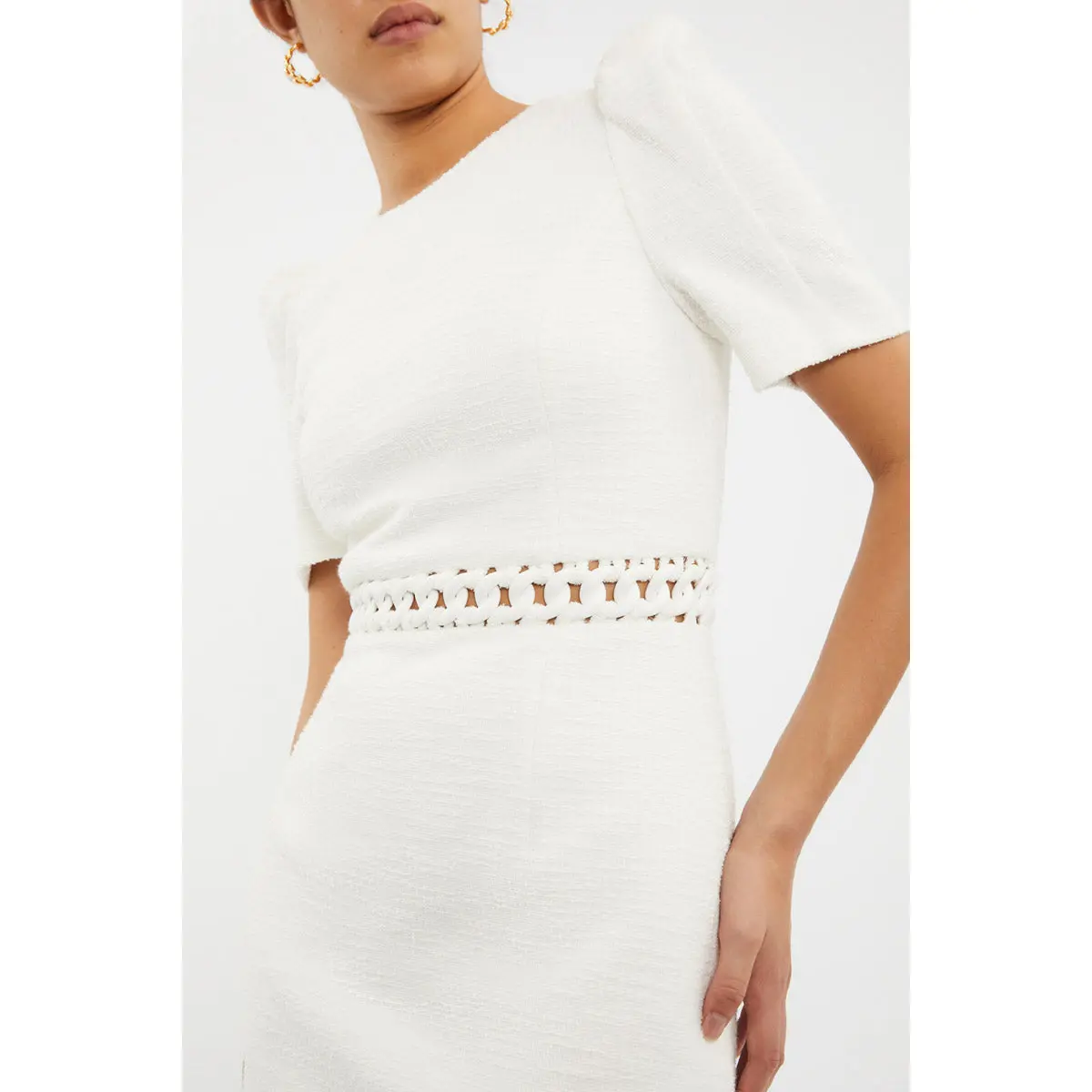 Rebecca Vallance Claire Short Sleeve Mini Dress Ivory
